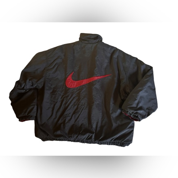 Vintage 1990s Reversible Nike Big Swoosh Puffer Jacket - Men's Large